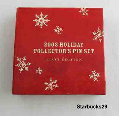 NIB Starbucks 2003 Holiday Pin Set: Bearista Bear, Abby Mug & Vintage Logo S29 - Sold on eBay Dec, 17th 2019 for $16.95