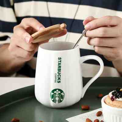 Hot 2019 New Starbucks Coffee Mug with wood lid&spoon 450ml Gift Limited Edition - Sold on eBay Dec, 17th 2019 for $16.91