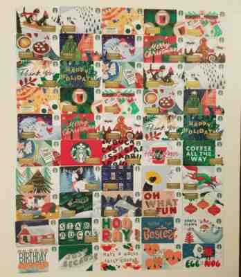Complete set of 50 Standard 2019 Christmas Holiday Starbucks gift cards Unswiped - Sold on eBay Dec, 21st 2019 for $16.95