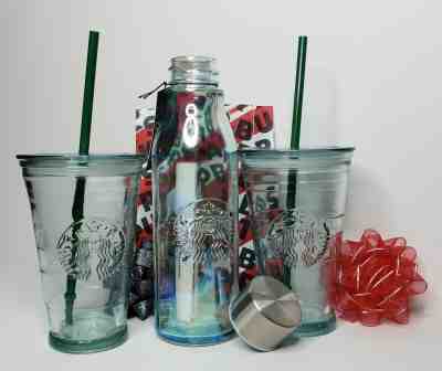 Starbucks Glass Cold Cup Tumbler & Water Bottle Set- FAST SHIPPING - Sold on eBay Dec, 20th 2019 for $59.99