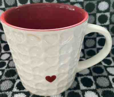 Starbucks Embossed Hearts Mug 16 oz Large Coffee Mug 2007 Red Interior Valentine - Sold on eBay Dec, 20th 2019 for $20.00