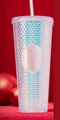 Starbucks Bling Platinum Studded Cold Cup Tumbler 24oz - Holiday 2019 - Silver - Sold on eBay Dec, 20th 2019 for $22.00