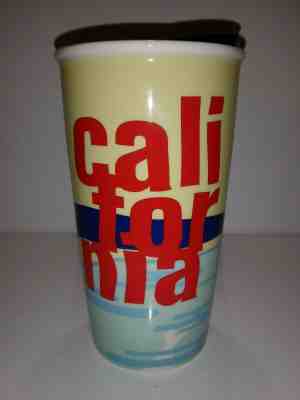 STARBUCKS California Beach Ceramic Travel Mug Tumbler Collector's Edition 12 oz - Sold on eBay Dec, 20th 2019 for $16.95