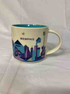 2015 Starbucks Coffee YAH Mug Memphis You Are Here Cup 14 oz White Blue Purple - Sold on eBay Dec, 20th 2019 for $33.00