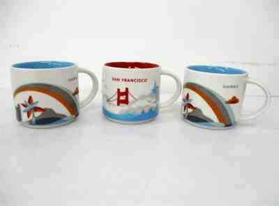 3 Starbucks Mugs You Are Here Been There Series Hawaii 2x & San Francisco - Sold on eBay Dec, 20th 2019 for $36.00