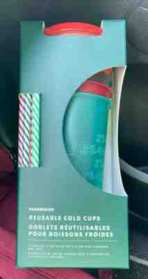 Starbuck Holiday Reusable Cold Cups & Straws Package Of 5 Christmas 2019 - Sold on eBay Dec, 20th 2019 for $19.99
