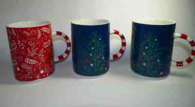 Starbucks Christmas 2018 Coffee Mug Candy Cane Striped Handle 12 oz LOT OF 3 NEW - Sold on eBay Dec, 20th 2019 for $35.00