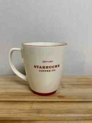 18 oz Starbucks Red Trim coffee cup Mug Abbey 2008 est 1971 - Sold on eBay Dec, 20th 2019 for $20.00