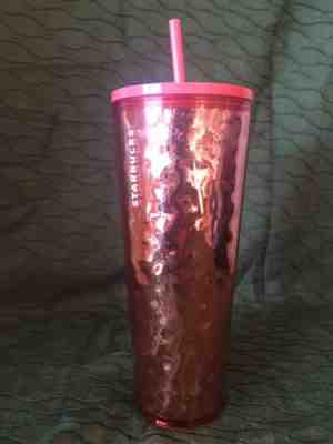 NWT Starbucks Holiday 2019 Rose Gold Mirrored Cold Cup Tumbler 24oz (Venti) - Sold on eBay Dec, 20th 2019 for $20.00