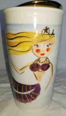 STARBUCKS 2015 Mermaid Siren Travel Tumbler Ceramic Dot Collection NIB - Sold on eBay Dec, 20th 2019 for $29.50