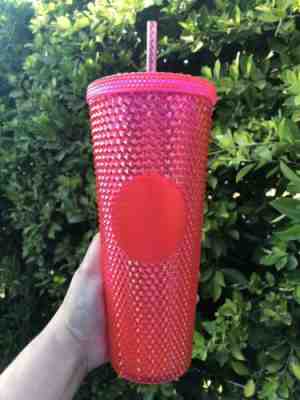 Holiday 2019 Starbucks Hot Pink Spiked Studded Tumbler Cold Cup - Sold on eBay Dec, 20th 2019 for $36.99