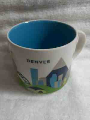 Starbucks 2015 Denver You Are Here Collection 14 ounce Blue and White Cup Mug - Sold on eBay Dec, 20th 2019 for $19.95