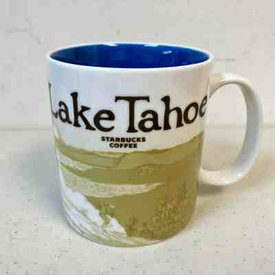 2012 Starbucks Lake Tahoe Collectors Series Mug 16 oz Blue Cream Brown - Sold on eBay Dec, 20th 2019 for $19.88