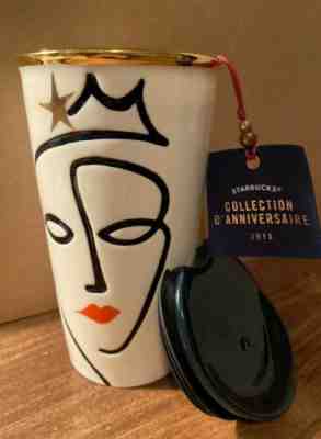 New Starbucks 2015 Anniversary Collection Siren Crown Ceramic Tumbler Traveler - Sold on eBay Dec, 20th 2019 for $28.00
