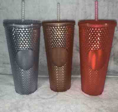 2019 Starbucks Studded Tumbler Lot ~ Platinum, Rose Gold, Neon Pink - Sold on eBay Dec, 20th 2019 for $92.50