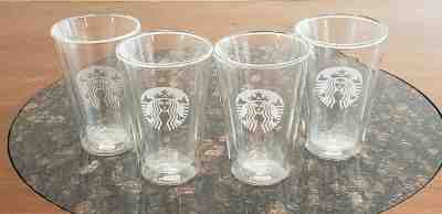 Set of (4) STARBUCKS Double Wall Insulated Bodum Glass Tumbler  - Sold on eBay Dec, 20th 2019 for $110.00