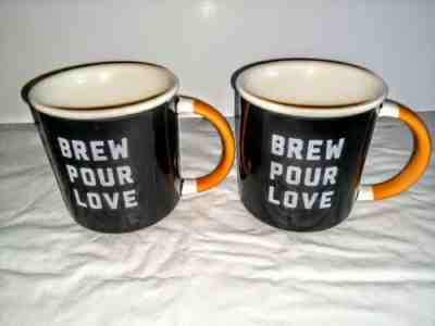 Starbucks Coffee Mugs 2 Piece Matching Set Brew Pour Love New  - Sold on eBay Dec, 20th 2019 for $16.99