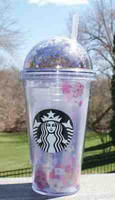Rare New 2019 Starbucks Chinese Sakura Tumbler with Gold Star Dome Lid - Sold on eBay Dec, 20th 2019 for $40.00