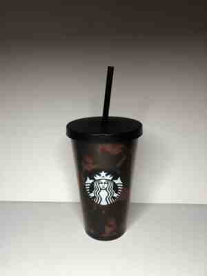Starbucks Mocha Swirl Tortoise Shell Tumbler Black Brown Cold Cup Straw 16oz New - Sold on eBay Dec, 20th 2019 for $25.00