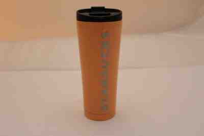 Starbucks 2018 12 oz Tumbler Metal Peach Spell Out Coffee Travel Tumbler Mug  - Sold on eBay Dec, 20th 2019 for $23.50
