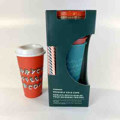 NEW Starbucks 2019 Holiday Christmas Winter Reusable Cold Cups 5 pack w/ Straws - Sold on eBay Dec, 19th 2019 for $23.00