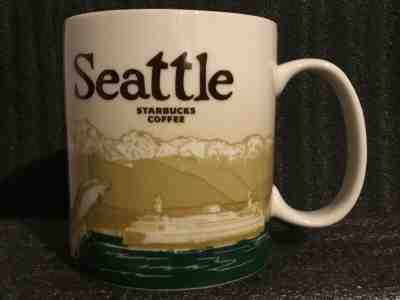 Starbucks 2011 Collector Series Seattle Coffee Mug Cup16oz/473ml White Ceramic - Sold on eBay Dec, 19th 2019 for $19.72