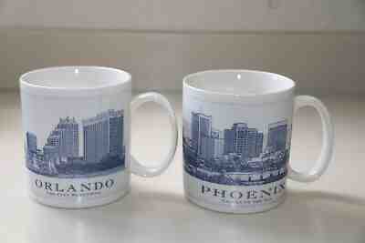 STARBUCKS 2006 ARCHITECT SERIES - ORLANDO & PHOENIX - BLUE DRAWINGS - 18 OZ MUGS - Sold on eBay Dec, 19th 2019 for $28.00