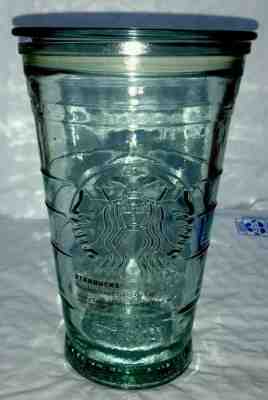 Starbucks Recycled Glass Cold-To-Go Cup 16oz With Removable Lid Made In Spain - Sold on eBay Dec, 19th 2019 for $27.99