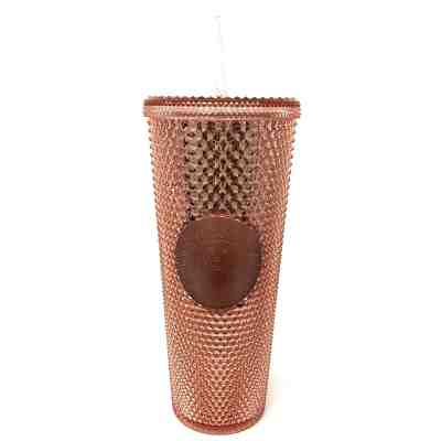 Starbucks Summer 2019 Rose Gold Iridescent Jeweled Pink Venti Cold Tumbler Cup - Sold on eBay Dec, 19th 2019 for $62.99