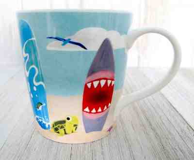 ~Starbucks~ 2010 Hawaii Coffee/Tea Mug~ Surfboards Sharks Turtles ~ Retired Mug  - Sold on eBay Dec, 19th 2019 for $16.00