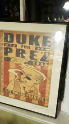 Starbucks, Garry Trudeau Signed " Duke for Prez" poster 20 x 24 - Sold on eBay Dec, 19th 2019 for $75.00
