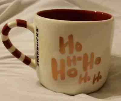 Starbucks New Mug Christmas Santa Candycane Ho Ho Ho Red 2014 12 oz