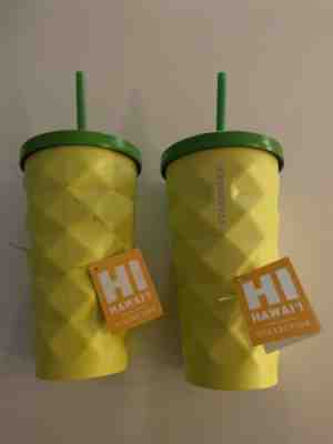 Pair Of Starbucks Hawaii Pineapple Tumblers Metal 16 oz. - Brand New! - Sold on eBay Dec, 19th 2019 for $49.00