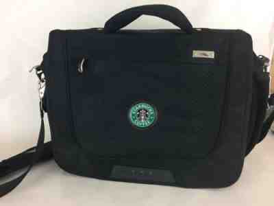 Starbucks Coffee Black Laptop Messenger Bag High Sierra Adjustable Strap Rare 