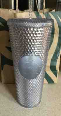 NEW Starbucks Christmas 2019 Venti Bling Platinum Studded Cold Cup Tumbler - Sold on eBay Dec, 19th 2019 for $20.00