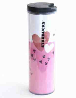  NEW Starbucks Coffee Travel Tumbler Cup Plastic Acrylic Pink Hearts - Sold on eBay Dec, 19th 2019 for $35.99