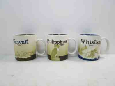 3x Starbucks Collector Series Kuwait Philippines Whistler Mugs Cups - Sold on eBay Dec, 19th 2019 for $22.50