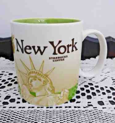 Starbucks Collector Series New York Coffee Mug 16 Oz Green Statue of Liberty - Sold on eBay Dec, 19th 2019 for $30.00