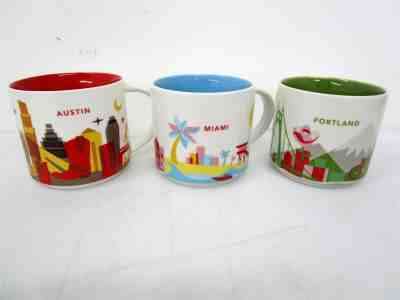 Lot of 3 Starbucks 'You Are Here' Mugs: Portland, Austin & Miami - Sold on eBay Dec, 19th 2019 for $16.50