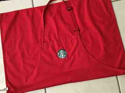 Starbucks Coffee Barista Red Apron Holiday Seasonal Authentic Worn Gently Used - Sold on eBay Dec, 19th 2019 for $19.99