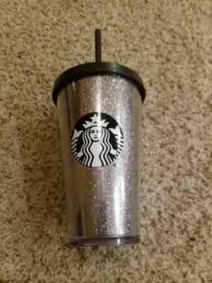 Starbucks Holiday Grande Sliver Glitter Tumbler 16 Oz Straw - Sold on eBay Dec, 19th 2019 for $22.00