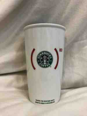 Starbucks Product RED Hope Ceramic Travel Tumbler Mug Cup Logo 12oz 2010 - Sold on eBay Dec, 19th 2019 for $18.99