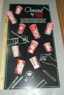 2016 Starbucks Christmas Holiday Created By You Promotional Promo Display & Cups - Sold on eBay Dec, 19th 2019 for $59.95