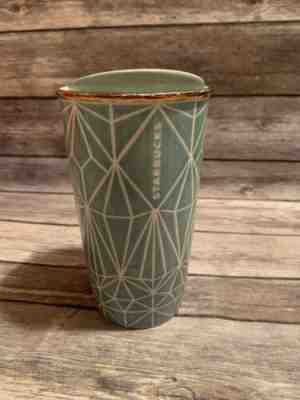Starbucks 2017 Green Diamond Ceramic Traveler Tumbler Mermaid Limited - Sold on eBay Dec, 19th 2019 for $21.95