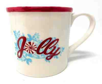 Starbucks 2007 Christmas Mug JOLLY Red White Holiday Cup Coffee 14oz - Sold on eBay Dec, 19th 2019 for $16.00