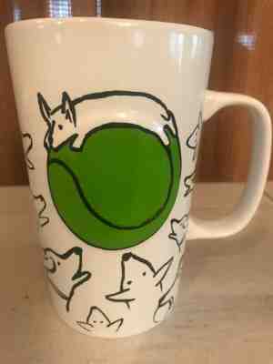 Starbucks 2015 Collectible GREEN TENNIS BALL & DOGS 16 oz COFFEE MUG - Sold on eBay Dec, 19th 2019 for $15.99