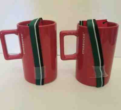 2X Starbucks Red Ceramic Coffee Mug 10 oz Holiday Christmas 2018 - Sold on eBay Dec, 19th 2019 for $19.99
