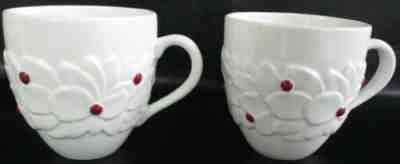 2 STARBUCKS COFFEE CO HOLLY CHRISTMAS RED BERRIES HOLIDAY WHITE MUGS CUPS 2004 - Sold on eBay Dec, 19th 2019 for $34.99