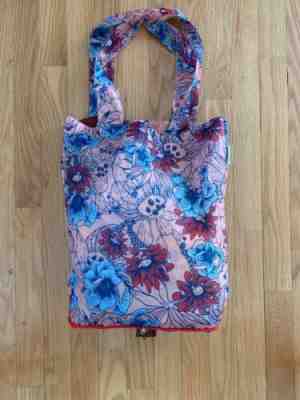 Starbucks Reusable Bag- Pink Blue Flowers Summer 2019 - Packable ~ Recycle  - Sold on eBay Dec, 19th 2019 for $17.00