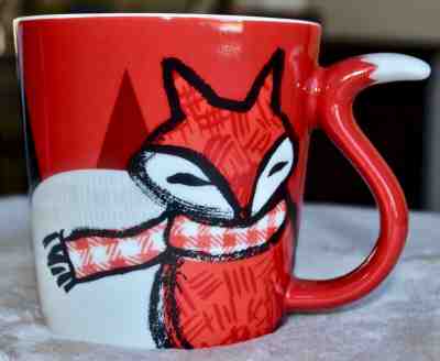 2016 Starbucks Christmas Winter Scarf Fox Tail 8 Oz. -  Coffee Tea Cup Mug - Sold on eBay Dec, 19th 2019 for $18.99